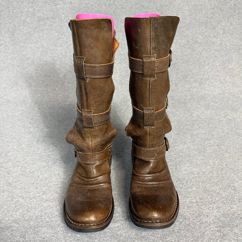 FIORENTINI + BAKER WOMEN'S LEATHER BOOTS, BROWN COLOR, SIZE 38 1/2
